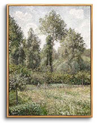 hyidecorart Vintage Leinwand Bilder mit Rahmen Holz, 40x60 cm Wandbilder Wohnzimmer Natur Wald Landschafts Bild Aesthetic, Wanddeko Schlafzimmer Gemälde Desktop Badezimmer Büro Zimmer Esszimmer Flur