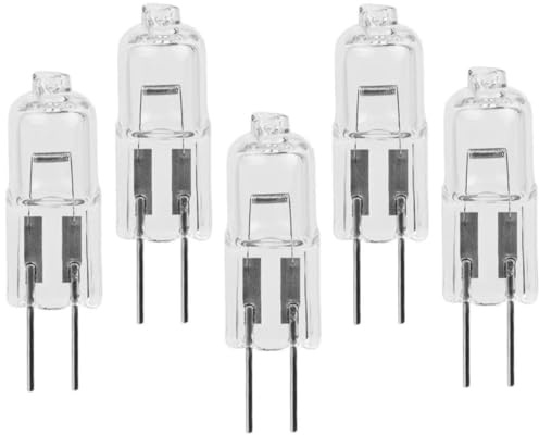 BULBEAWICK 5pcs G4 6V 5W 10W Kapsel Halogenlampen G4 12V 20W 30W Halogenlampen Warmweiß Für Mikroskop Lichtlampen 5W 12V