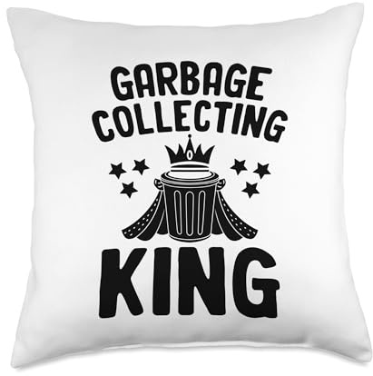 Garbage Collecting King Trash Collector Waste Sanitation Throw Pillow
