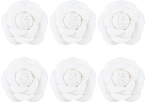 SUPERFINDINGS 6PCS Broche Camélia Broche Fleur en Tissu Broches Fleurs Vintage Broches Fleurs artificielles pour Chapeau Melon Foulard Costume Robe de mariée Accessoires Bijoux Cadeau(6.3cm)
