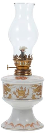 GETAJGHSD Keramische Vintage-öllampe Mit Griff Kleine Glaslaterne Für Innenbereich Petroleumlampe Für Dekoration Und Camping Traditionelles Design Langlebige Beleuchtung