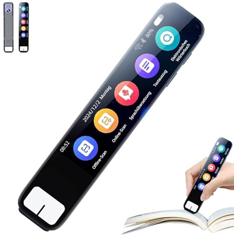 Scannix Ki-Stiftscanner,scannix Stift, Echtzeit Sprachübersetzer & Scanner Mit Touchscreen, Unterstützt 134 Sprachen, Offline & Online Nutzbar, Texterkennung In 60 Sprachen-A