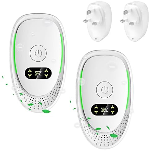 Plug in Air Purifier 2 Pack, Portable Air Purifier for Home, Quiet Negative Ion Air Ionizer for Home, Bedroom, Pets, Toilets, Office, Smoke Odor Removal (2, White)