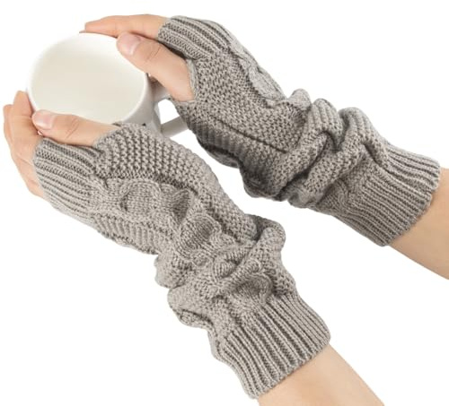 Cafevda Women Winter Arm Warmers Long Fingerless Mittens Gloves Wrist Warmers