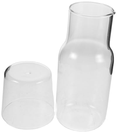 CIYODO Lot De 2 Pichets À Eau Pour Réfrigérateur Gobelet De Chevet Avec Couvercle Pichet À Thé En Verre Lait En Verre Distributeur D