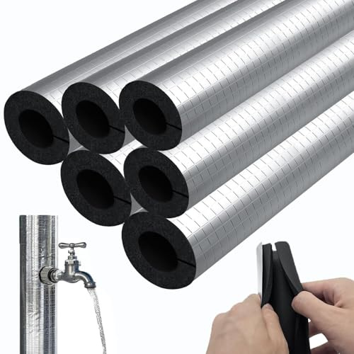 ManchonTuyau Isolation Aluminium Auto-Collant - 20mm/30mm Épaisse et Facile à Installer | Pour Tuyau Climatisation et Chauffe-Eau Solaire | Isolation Phonique(273mm*20mm*100cm)