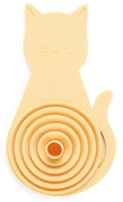 Balvi Embudo Meow Color naranja Plegable e imantado, con forma de gato Silicona