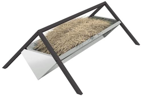 vidaXL Futtertröge für Nutztiere Silber 111 x 76 x 38 cm, Futterstelle für Garten & Terrasse, robuster Stahltrog für Tiere, Schüssel, Outdoor-Futter, Farmbedarf