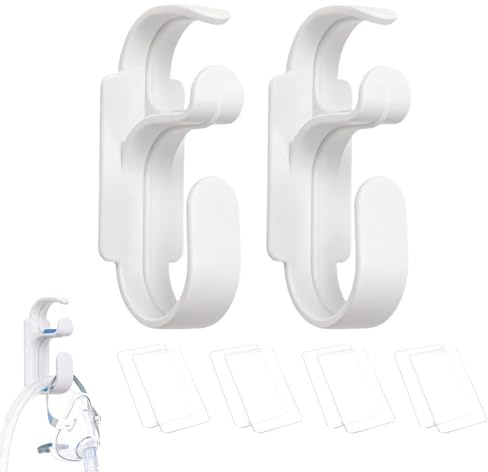 2PCS CPAP Schlauchhalter Bett & Wand, Schlauchhalter CPAP für Schlauchsystem, CPAP Halterung aus ABS, stabile Halterung für CPAP Schlauch für Schlafapnoe Nutzer im Schlafzimmer