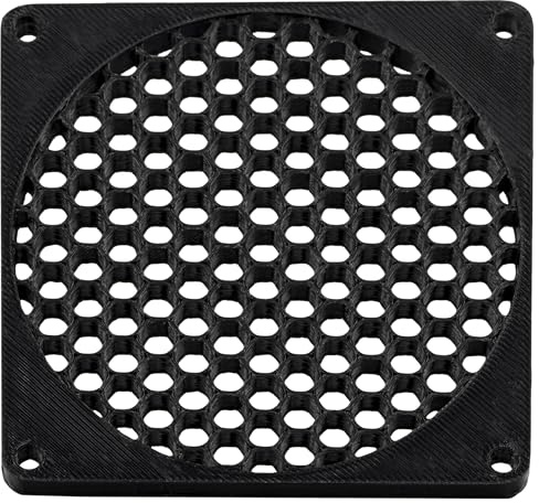 AERZETIX Uppsättning av 4 fläktgaller i plast 80 x 80 mm, färg svart