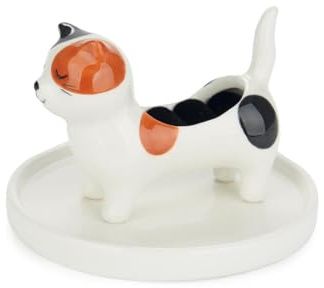 balvi Ringhalter Kitty Calico Schmuckkästchen im Katzendesign Keramik