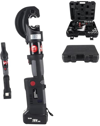 SULQING Pressatrice Multistrato A Batteria 18v︱Crimpatrice Idraulica Elettrica per Rame E Alluminio,Testa Ad Alta Resistenza,12 Matrici 16-400mm² Cu/300mm² al,Display LED,Set Portatile