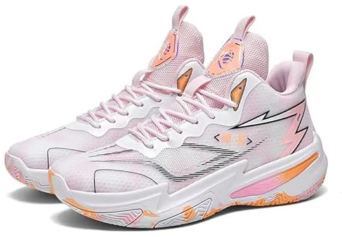 Le Scarpe da Basket in Mesh Uomo Sono Sportive Casual Traspiranti, Antiscivolo, Resistenti all'Usura, ammortizzanti Scarpe da Passeggiata(Pink,43 EU)