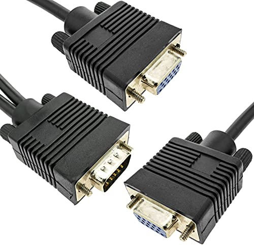 BeMatik - Cable duplicador pasivo tipo Y de 1 VGA a 2 VGA de 30cm