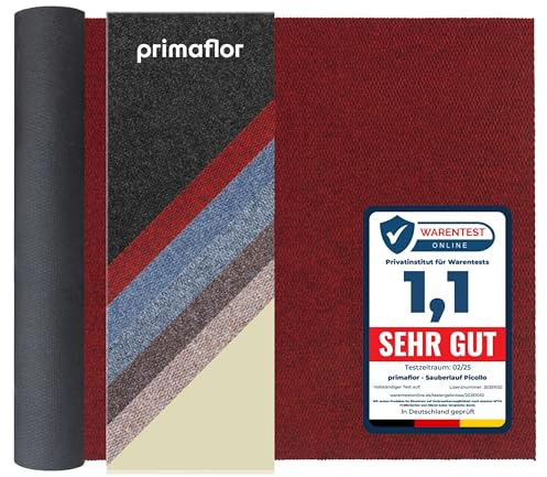 Primaflor Schmutzfangläufer Picollo | 100 x 150 cm | Rot | Meterware | Robuste Sauberlaufmatte aus 100 % Polypropylen mit Gelrücken, 8 mm hoch, zuschneidbar und bis 30 m Länge erhältlich