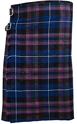 Pride of Ecosse Homme 5 Yard Écossais Kilts Kilt Écossais 13oz Highland Décontracté Kilt - violetbleu, Violet/Bleu, 40