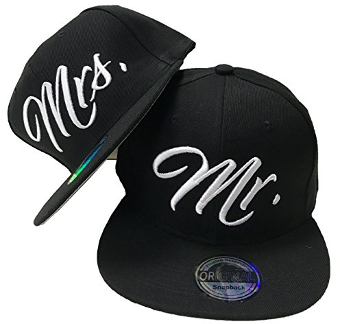 JameStyle26 Mr. & Mrs. Snapback Set USA Cap Kappe Basecap Mütze Trucker Cappy Kult Partner Look