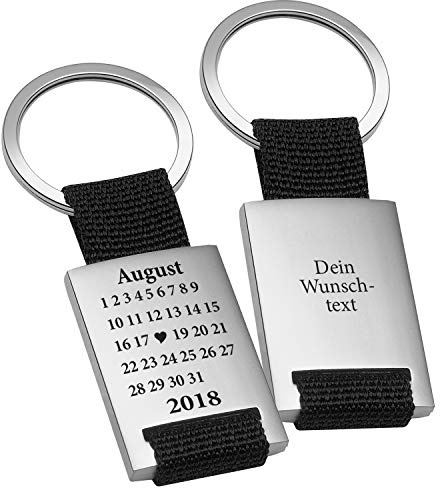 Personalisierter Schlüsselanhänger mit Gravur I Schwarz I Schönster Tag I Ich liebe dich Geschenk für Freundin und Freund