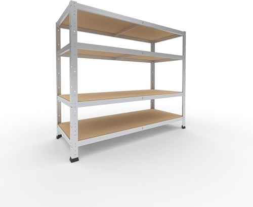 shelfplaza Home 100x120x50cm Schwerlastregal verzinkt mit 4 Böden x 175kg | Kellerregal · Lagerregal · Metallregal · Regale für Kellerraum · Steckregal · Abstellraum Regal