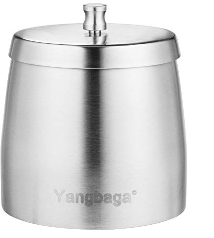 Yangbaga XL Ashtray with Lid for Cigarettes，Windproof/Rainproof Stainless Steel Smokeless Odorless Ash tray for Home Unbreakable Modern Ashtray for Indoor or Outdoor Use,Silver (X-Large)