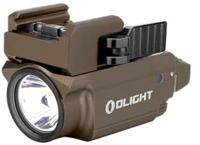 OLIGHT Baldr Mini Tactical Flashlight 600 Lumens Magnetic USB Rechargeable with Green Light and White LED Combo, Compact Mount Torch with Adjustable Rail (Desert Tan)