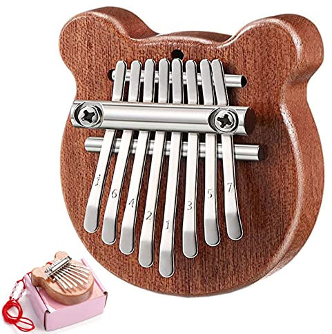 Mini Kalimba mit Daumen, 8 Schlüssel, tragbar – Fingerklavier aus Holz für Kinder und Erwachsene Anfänger