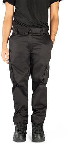 Security Lines Men's Kronos Multibolsillos Work Pants/Pantalones de Seguridad con Cremallera YKK Pantalones elásticos tamaño de Cintura - 34 a 60 (Negro, 34)