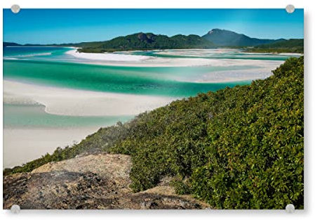 artboxONE Acrylglasbild 120x80 cm Natur Whitehaven Beach - Bild Strand Great Barrier Reef Landscape
