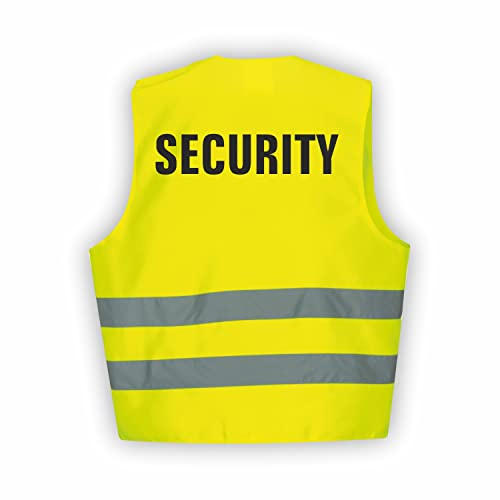 Fassbender-Druck WARNWESTEN - Sicherheitsweste GELB Warnweste nach EN ISO 20471 zertifiziert - Warn Weste für Security - Unisex mit hochwertigem Reflektorstreifen