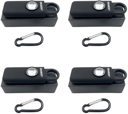 Premium Taschenalarm T1000 4 Stück Aktion | Extrem lauter Notfallalarm mit LED-Stroboskop | Von Polizeibeamten gegründete Sicherheitsmarke | MODERN, KOMPAKT & ROBUST