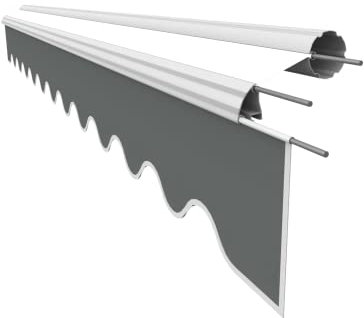 VANA Markisenstoff Volant für 4,5 m Markise Ersatzstoff Markisentuch Bespannung Sonnenschutz, nur Volant, fertig genäht, Maß 4,38 x 0,21 m, Design SPD008