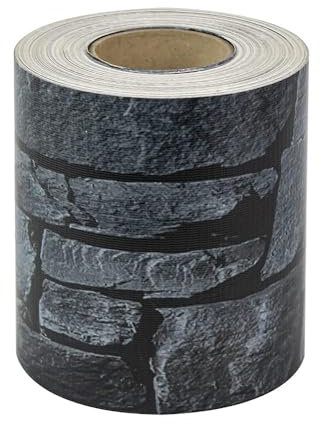 Amazon Basics Sichtschutzband mit 26 Klammern, 50 m x 19 cm, Muster: Schiefer,slate