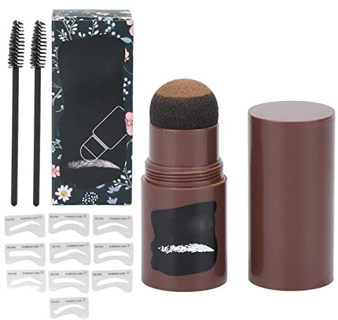 Kit de Plantillas para Cejas con Sello de Cejas Fácil de Usar Kit de Estampado de Cejas de Larga Duración para Maquillaje de Cejas Pomada para Cejas 10 Plantillas para Cejas Kit de 2(Marrón claro)
