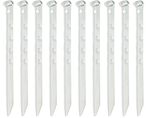 Milestone Camping 20949 9-Inch Heavy Duty Iron Tent Pegs / 10 Pack/Sturdy Ripple Angled Design for Tents, Gazebos, Awnings & More