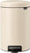 Brabantia - NewIcon Pedal Bin 12L - Medium Waste Bin for Kitchen or Bedroom - Soft Closing Lid - Light Pedal Operation - with Removable Inner Bucket - Non-Slip Base - Soft Beige - 25 x 34 x 41 cm