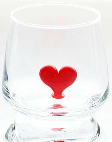 Bicchiere 3D fatto a mano a forma di cuore, 345 cc