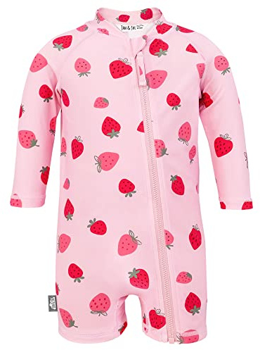 JAN & JUL Quick-Dry Toddler Girl Jumpsuit with UPF 50+ UV Protection (3T, Pink Strawberry)