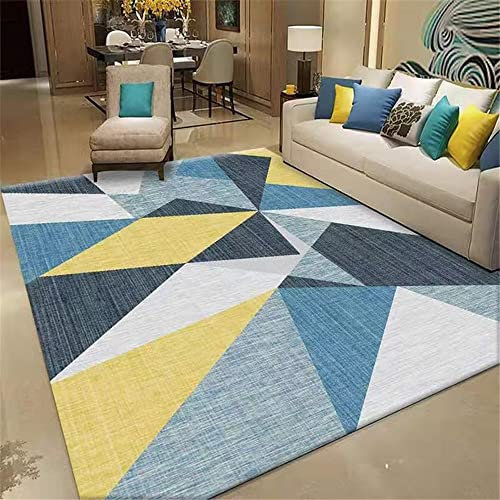 DJHWWD tepiche für Wohnzimmer auslegeware Rechteckiger Blauer Teppich Schlafzimmer Kurzflor feuchtigkeitsbeständig spieleteppich 40X60CM