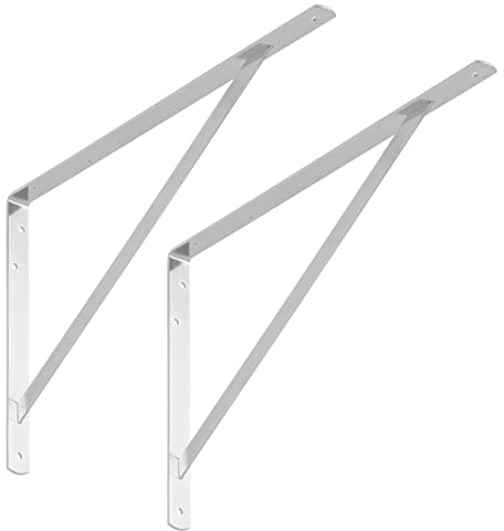 SOTECH 2er Set Regalkonsolen 500 x 325 x 30 mm verzinkt pulverbeschichtet | Regalträger mit Querstrebe zur Stabilisierung