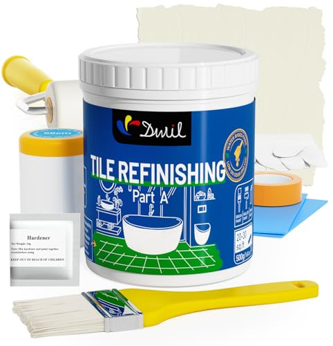 DWIL Tub Paint, Tub and Tile Refinishing Kit with Tools, White Bathtub Paint Water Based &Low Odor, Easy to Use for Sink Bathroom Shower, Vanilla White, 25-30sq.ft