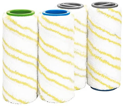 BENSOI 4 Pezzi Set di Rulli Compatibili con Karcher FC5 FC7 FC3 FC3D Rulli di Ricambio for Lavapavimenti Elettrico 2.055-006.0 Giallo (Color : Yellow)