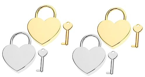 OSALADI 4sätze Herzförmiges Vorhängeschloss Teiliges Liebesschloss Für Tagebuch Schmuckkiste Und Reisegepäck Als Für Hochzeitstag Und Valentinstag Hochwertige Gravur Erhältlich