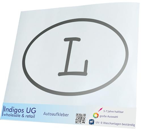 INDIGOS UG Auto Aufkleber Auto - 200x127 mm - Luxemburg L - Silber - Selbstklebender Sticker für Auto, Fenster, Bus oder LKW - UV-beständig & wetterfest