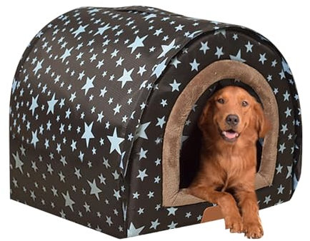 Mingchengheng Haustierbett, Indoor Hundehaus | Outdoor Winterfest Hundehaus, Abnehmbar, Waschbar, Großer Hund Hundehütte Winter Warm Halten Haustierbett