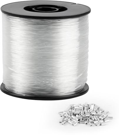 1 Rolle Angelschnur Monofile, Nylonschnur, 0,8MM Nylonfaden Transparent Reißfest, 200M Durchsichtiger Faden Schnur zum Aufhängen, Unsichtbarer Starker Anglerschnurr für DIY Angel Basteln Schmuck