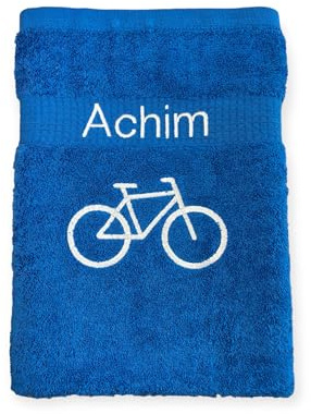Generisch Fahrrad Handtuch mit Name in verschiedenen Größen und Farben für Sauna Wellness Duschtuch Strand Baden Rad Fahren