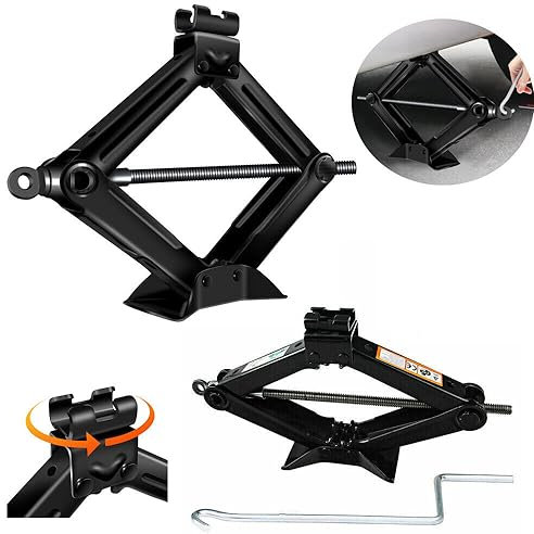 Scherenwagenheber Wagenheber 2 Ton, Professioneller Auto Scherenwagenheber Wagenheber Scheren Rangierwagenheber Heber mit Handkurbel