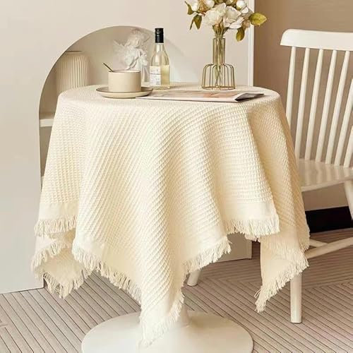 TAMUNI 90-340CM Wabenweiche Picknickdecke Boho Outdoor Teppich Strandmatte Baumwolle für Sofadecke Picknickdecke Outdoor Campingdecke mit Quaste