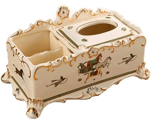WOYZDQ Modern Keramik-Taschentuchbox-Abdeckung, einfache Moderne Taschentuchhalter-Box, dekorativ für stilvolle Vintage-Desktop-Taschentuch-Aufbewahrungsbox, Taschentücher Nützlich