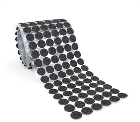 VILLCASE 900 Stück 25mm Runde Selbstklebende Klettbandpunkte Für Handwerk Doppelseitiges Montageband Abnehmbare Aufkleber Schwarz Für Büro Und Zuhause